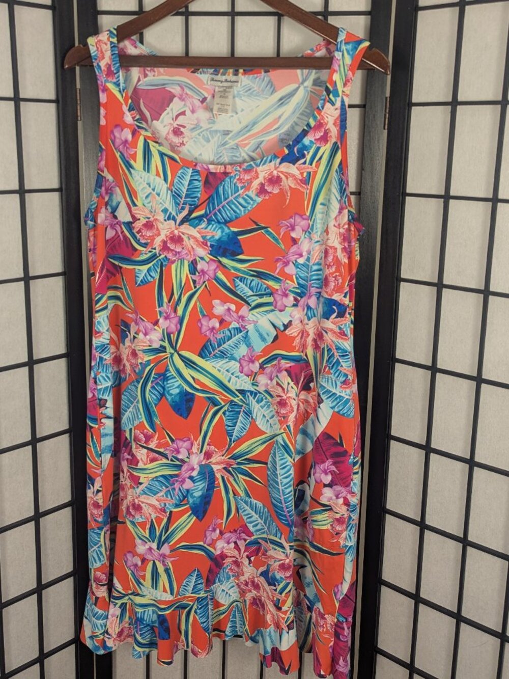 Tommy Bahama Tropical Floral Swim Dress Cover-Up | Orange Multi | Size Large